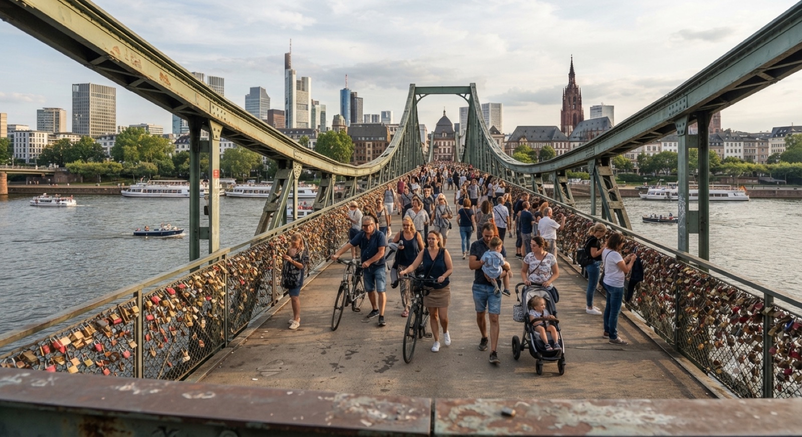 Der Eiserne Steg und die Frankfurter Skyline