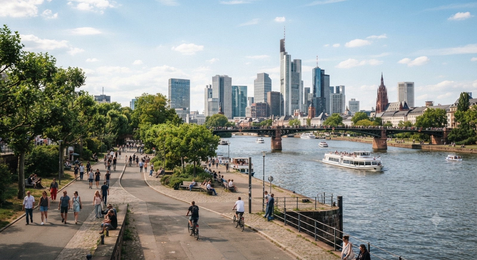Das Mainufer und die Skyline